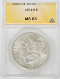 1901-O MORGAN DOLLAR - ANACS MS63