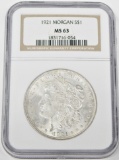 1921 MORGAN DOLLAR - NGC MS63