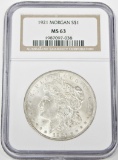 1921 MORGAN DOLLAR - NGC MS63