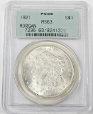 1921 MORGAN DOLLAR - PCGS MS63 - OLD GREEN HOLDER