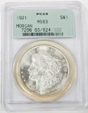 1921 MORGAN DOLLAR - PCGS MS63 - OLD GREEN HOLDER