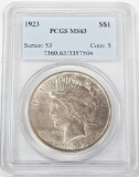 1923 PEACE DOLLAR - PCGS MS63 - TONED