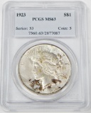 1923 PEACE DOLLAR - PCGS MS63 - TONED