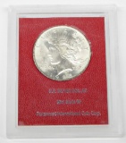 1923 PEACE DOLLAR - UNCIRCULATED in SCARCE RED PARAMOUNT HOLDER