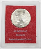 1923 PEACE DOLLAR - UNCIRCULATED in SCARCE RED PARAMOUNT HOLDER