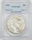 1924 PEACE DOLLAR - PCGS MS63