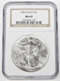 1986 SILVER EAGLE - NGC MS69