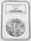 1990 SILVER EAGLE - NGC MS69