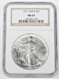 1991 SILVER EAGLE - NGC MS69