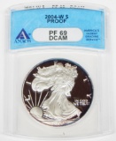 2004-W PROOF SILVER EAGLE - ANACS PF69 DCAM