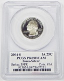 2004-S SILVER IOWA STATE QUARTER - PCGS PR69 DCAM