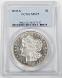 1878-S MORGAN DOLLAR - PCGS MS62