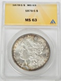 1878-S MORGAN DOLLAR - ANACS MS63