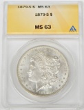 1879-S MORGAN DOLLAR - ANACS MS63