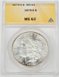 1879-S MORGAN DOLLAR - ANACS MS63