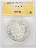 1879-S MORGAN DOLLAR - ANACS MS63