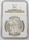 1881-S MORGAN DOLLAR - NGC MS63