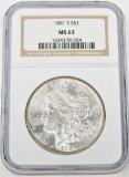 1881-S MORGAN DOLLAR - NGC MS63