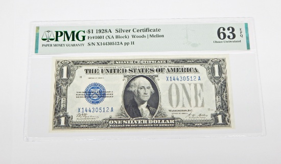 1928A $1 FUNNYBACK SILVER CERTIFICATE - FR# 1601 - PMG 63 EPQ