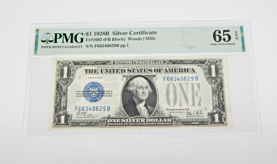 1928B $1 FUNNYBACK SILVER CERTIFICATE - FR# 1602 - PMG 65 EPQ