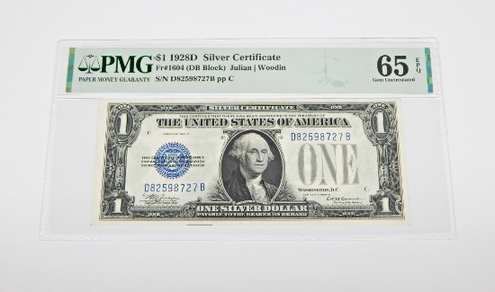 1928D $1 FUNNYBACK SILVER CERTIFICATE - FR# 1604 - PMG 65 EPQ