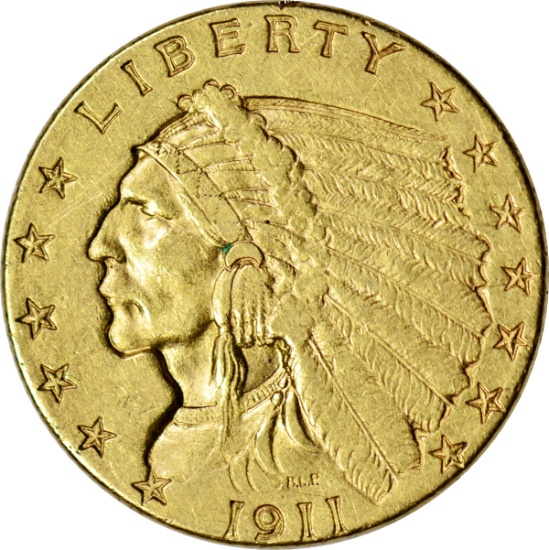 1911 INDIAN HEAD $2.50 GOLD PIECE