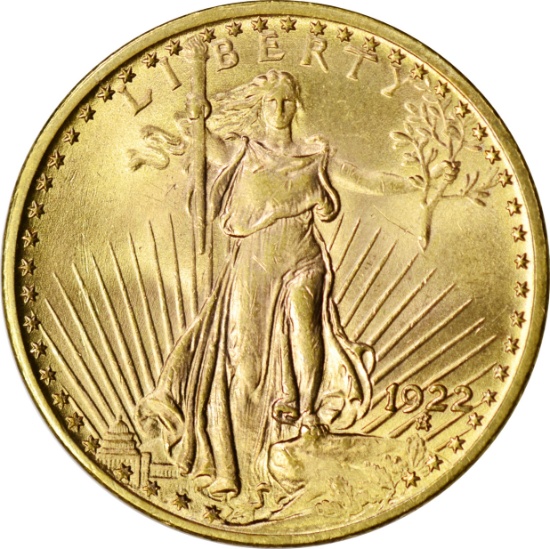 1922 ST. GAUDEN'S $20 GOLD PIECE