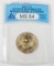 2007-P GEORGE WASHINGTON DOLLAR MINT ERROR - MISSING EDGE LETTERING - ANACS MS64