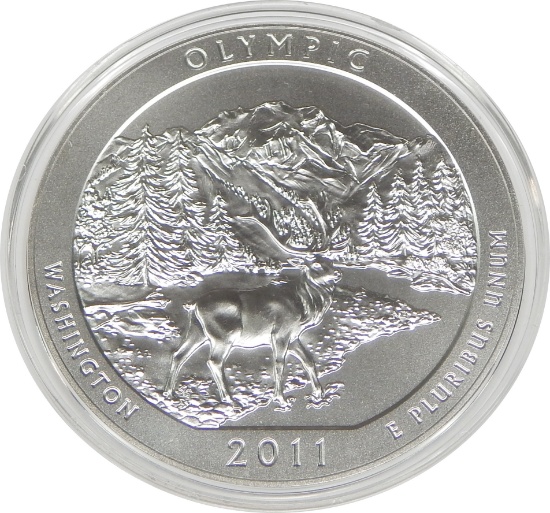 2011 OLYMPIC AMERICA the BEAUTIFUL FIVE OUNCE .999 FINE SILVER ROUND