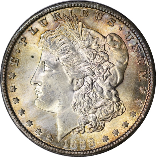 1898-O MORGAN DOLLAR - UNCIRCULATED, TONED