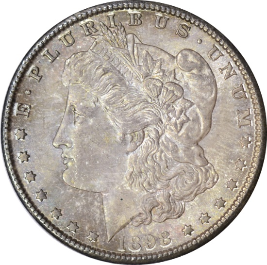 1898-O MORGAN DOLLAR - UNCIRCULATED, TONED