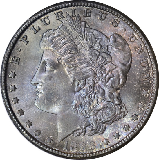1898-O MORGAN DOLLAR - UNCIRCULATED, TONED