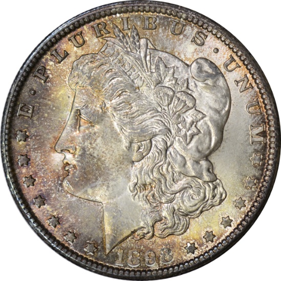 1898-O MORGAN DOLLAR - UNCIRCULATED, TONED