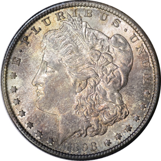 1898-O MORGAN DOLLAR - UNCIRCULATED, TONED