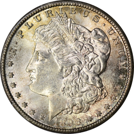 1898-O MORGAN DOLLAR - UNCIRCULATED, TONED