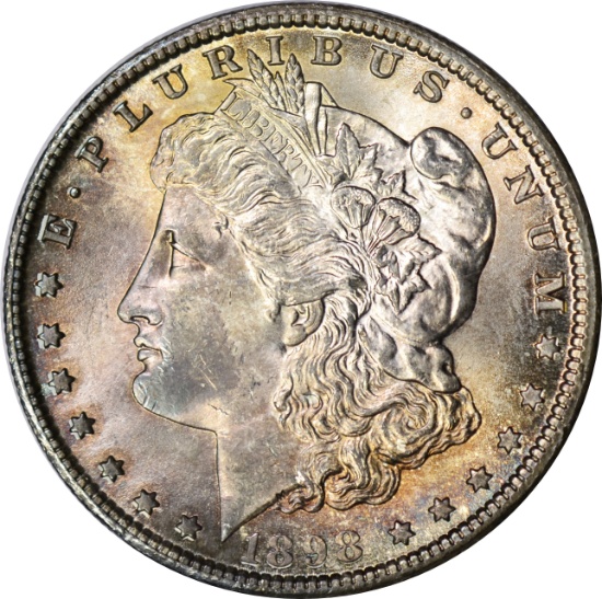 1898-O MORGAN DOLLAR - UNCIRCULATED, TONED