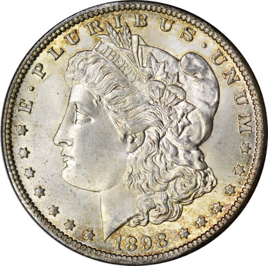 1898-O MORGAN DOLLAR - UNCIRCULATED, TONED