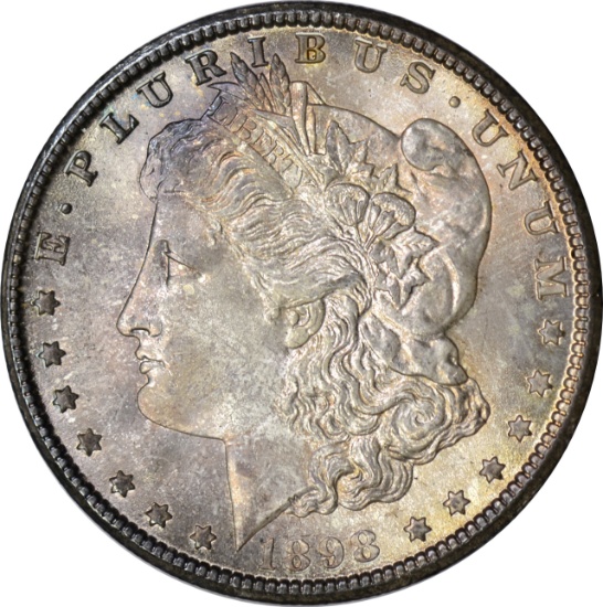 1898-O MORGAN DOLLAR - UNCIRCULATED, TONED