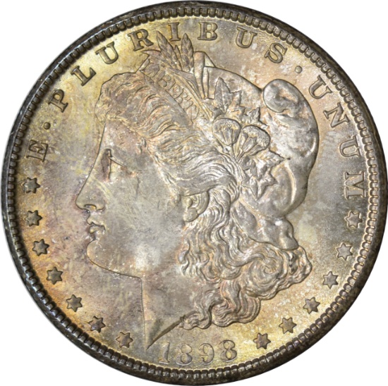 1898-O MORGAN DOLLAR - UNCIRCULATED, TONED
