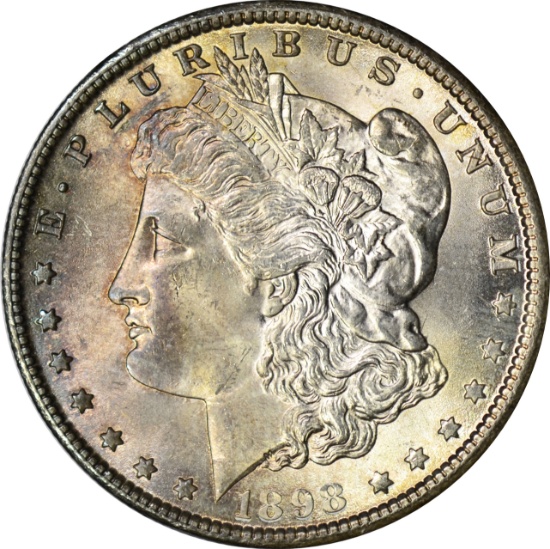 1898-O MORGAN DOLLAR - UNCIRCULATED, TONED