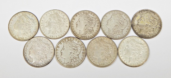 NINE (9) CIRCULATED 1921 MORGAN DOLLARS