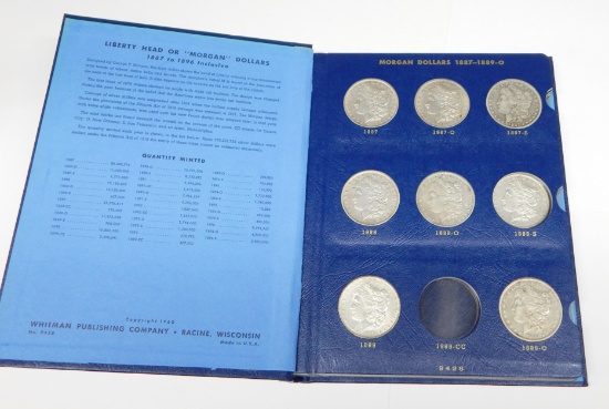 14 DIFFERENT MORGAN DOLLARS in WHITMAN ALBUM - 1887 to 1894-O