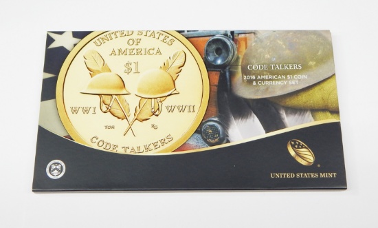 2016 CODE TALKERS DOLLAR COIN & CURRENCY SET
