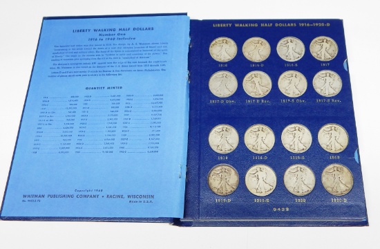 NEARLY COMPLETE SET of WALKING LIBERTY HALVES from 1916 to 1940 - 42 COINS