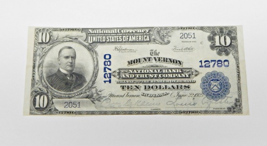 1902 $10 NATIONAL CURRENCY - NATIONAL BANK and TRUST COMPANY, MOUNT VERNON, INDIANA