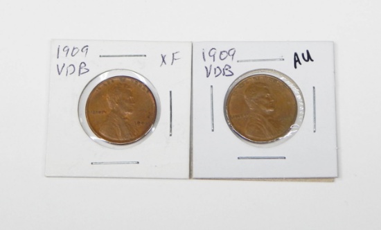 TWO (2) 1909 VDB LINCOLN CENTS