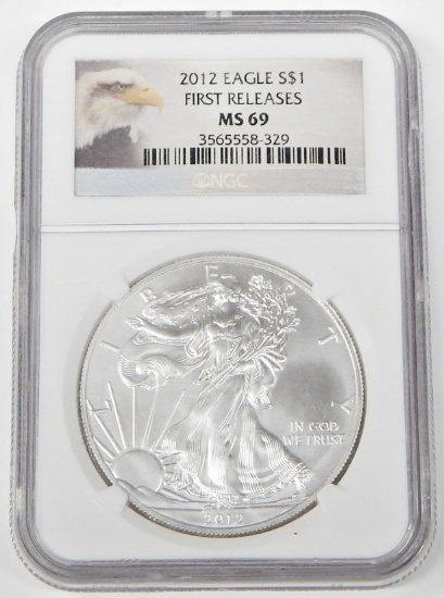 2012 SILVER EAGLE - NGC MS69 FIRST RELEASES