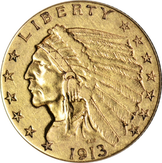 1913 INDIAN HEAD $2.50 GOLD PIECE