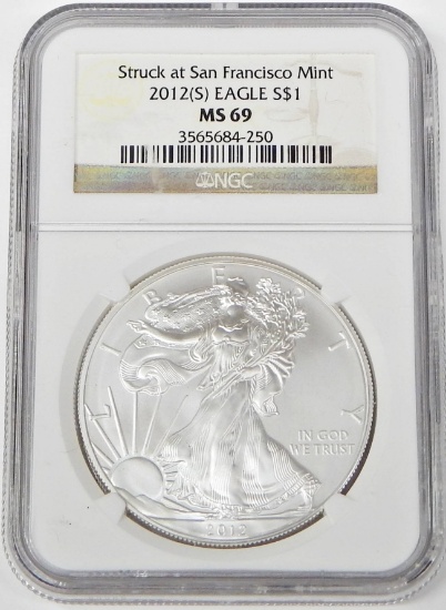 2012 (S) SILVER EAGLE - NGC MS69
