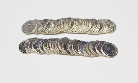 ROLL of 50 EARLY-1960's PROOF SILVER ROOSEVELT DIMES